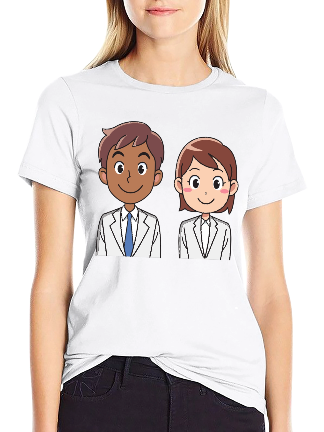 Doctor Cartoon Graphic Tee - Unisex Black T-Shirt