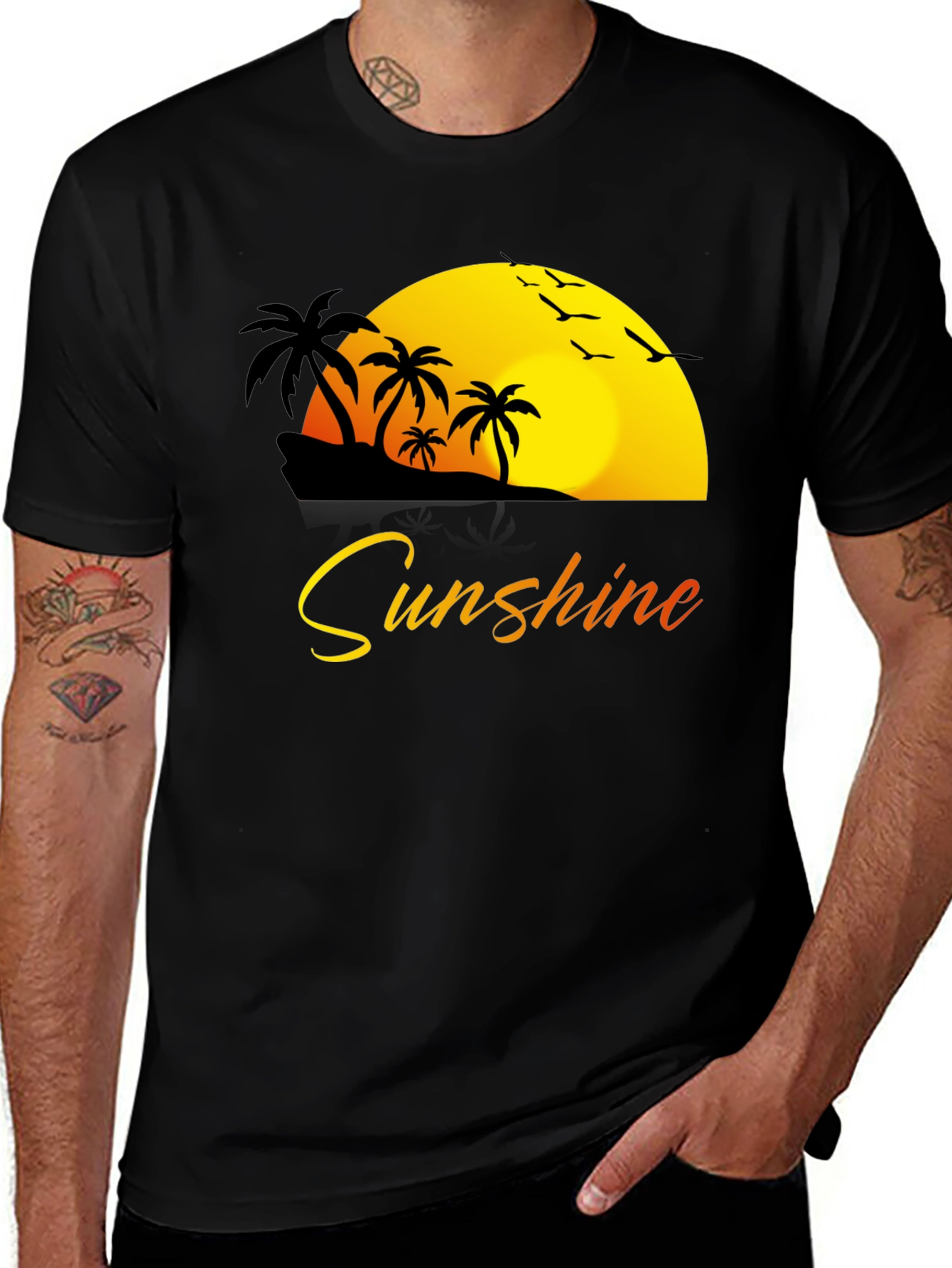 Sunshine Palm Tree Graphic T-Shirt