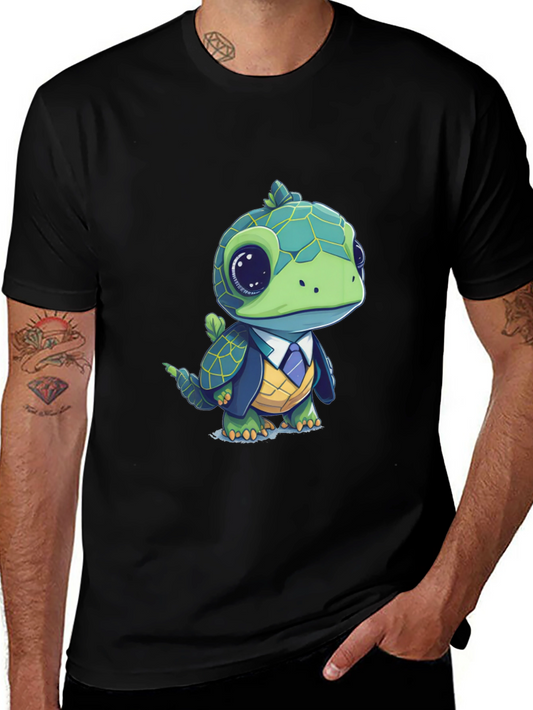 Turtle in Suit Graphic Tee - Unique Style