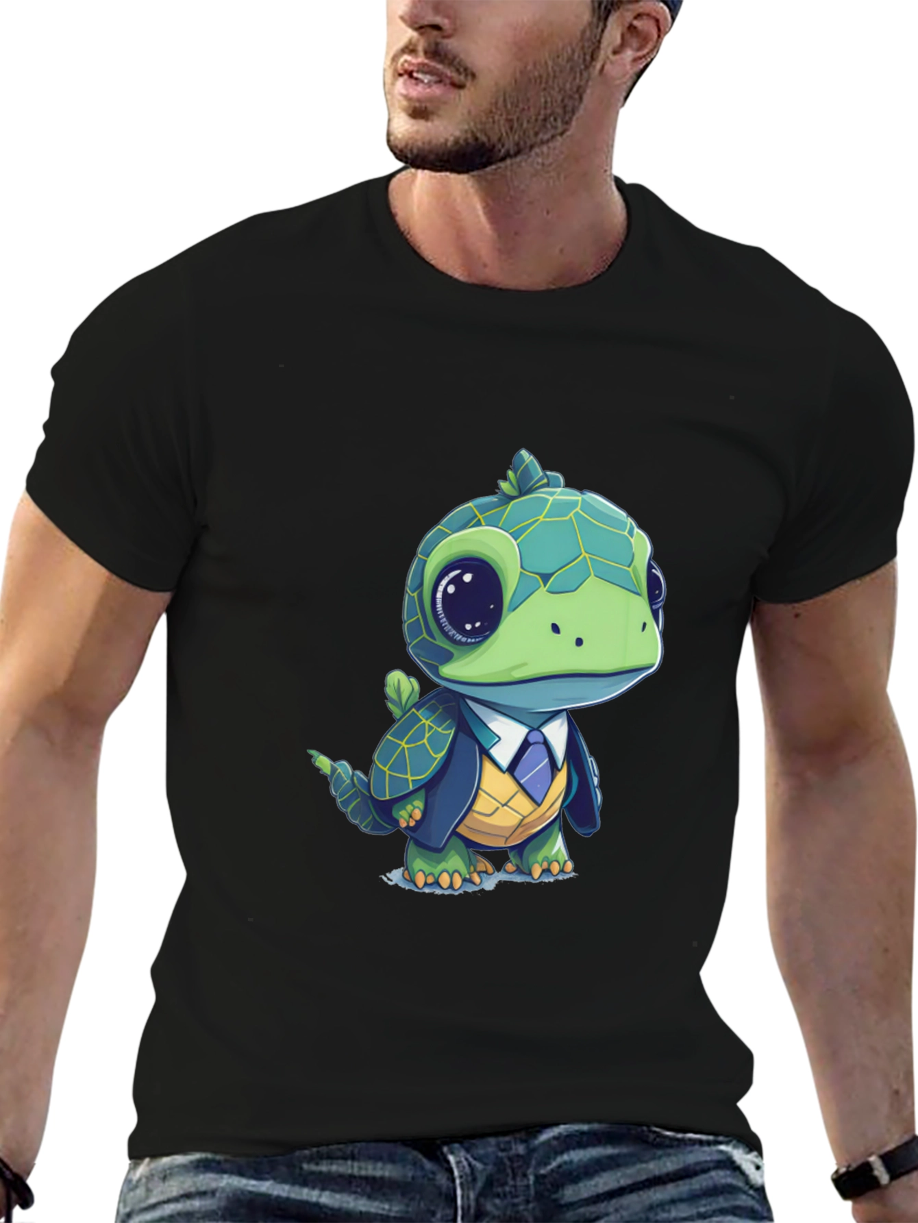Turtle in Suit Graphic Tee - Unique Style