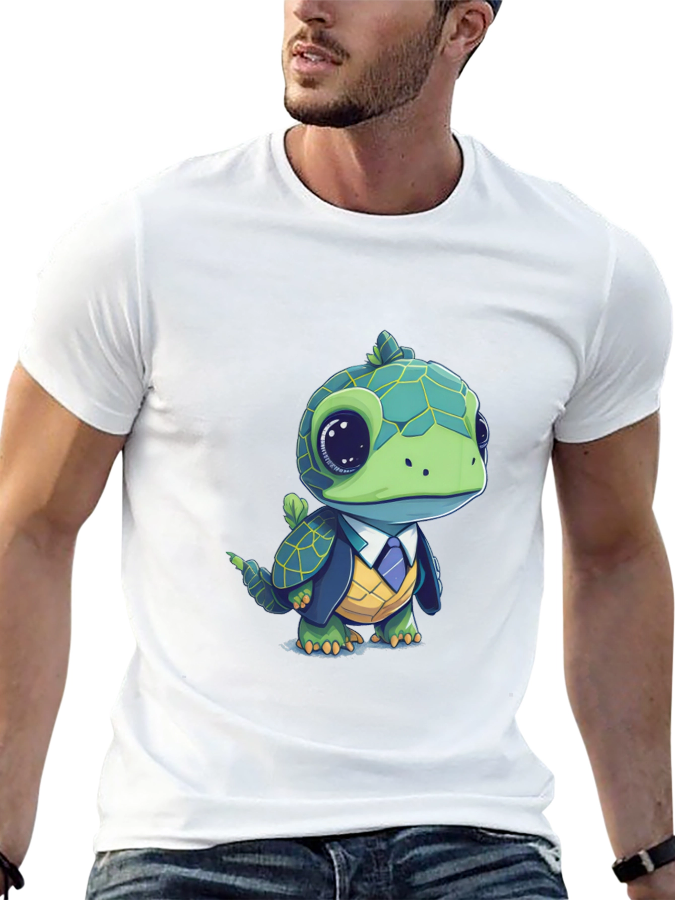 Turtle in Suit Graphic Tee - Unique Style