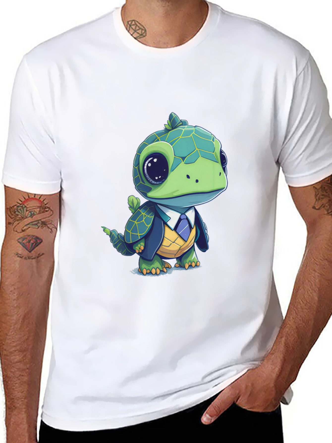 Turtle in Suit Graphic Tee - Unique Style