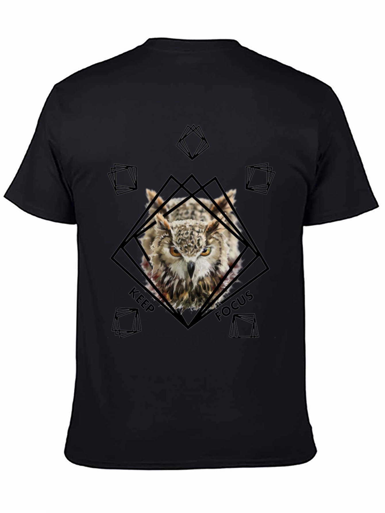 Owl Focus Graphic Tee - Black T-Shirt