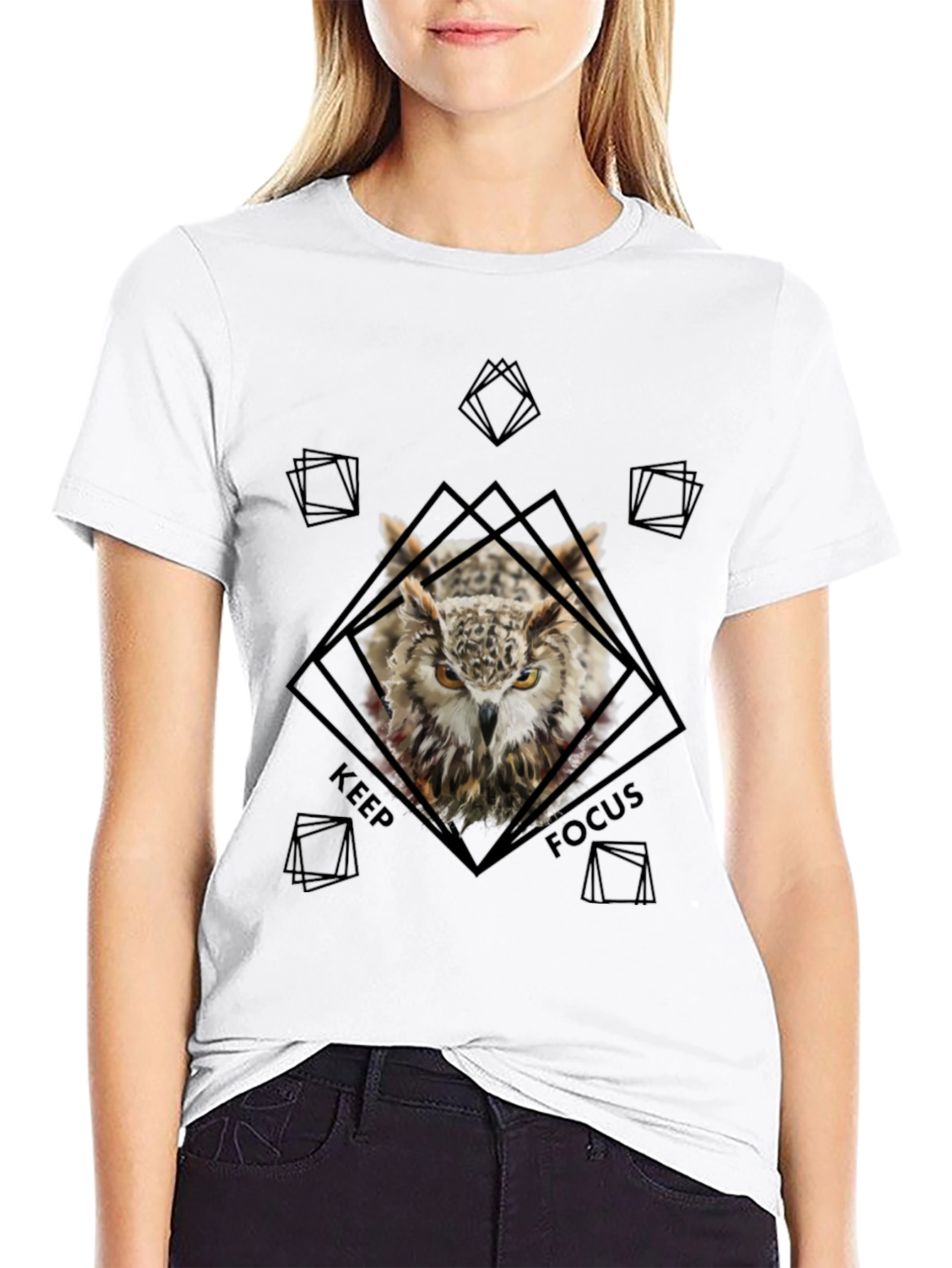 Owl Focus Graphic Tee - Black T-Shirt