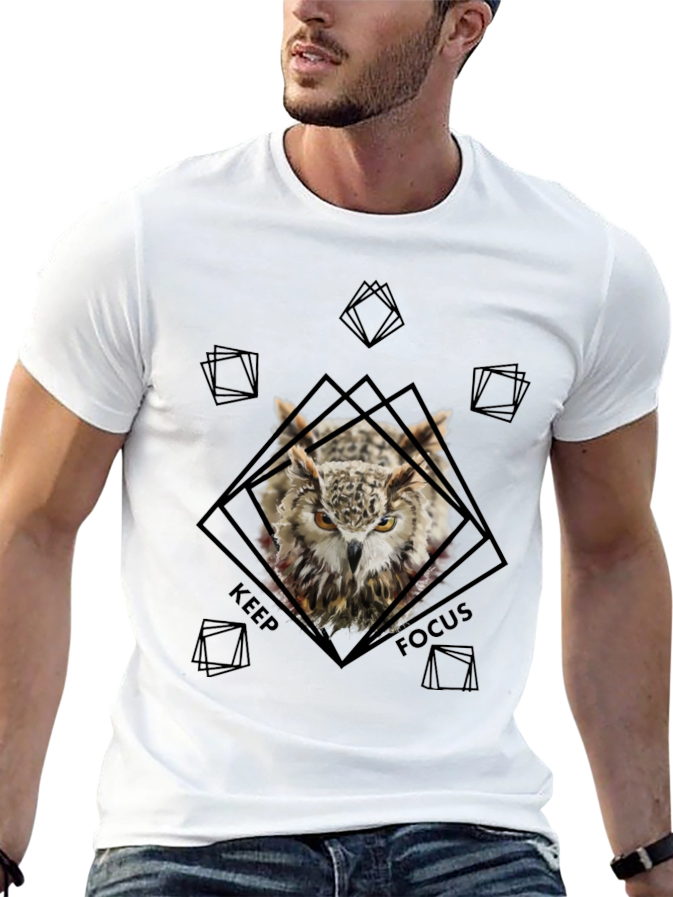 Owl Focus Graphic Tee - Black T-Shirt