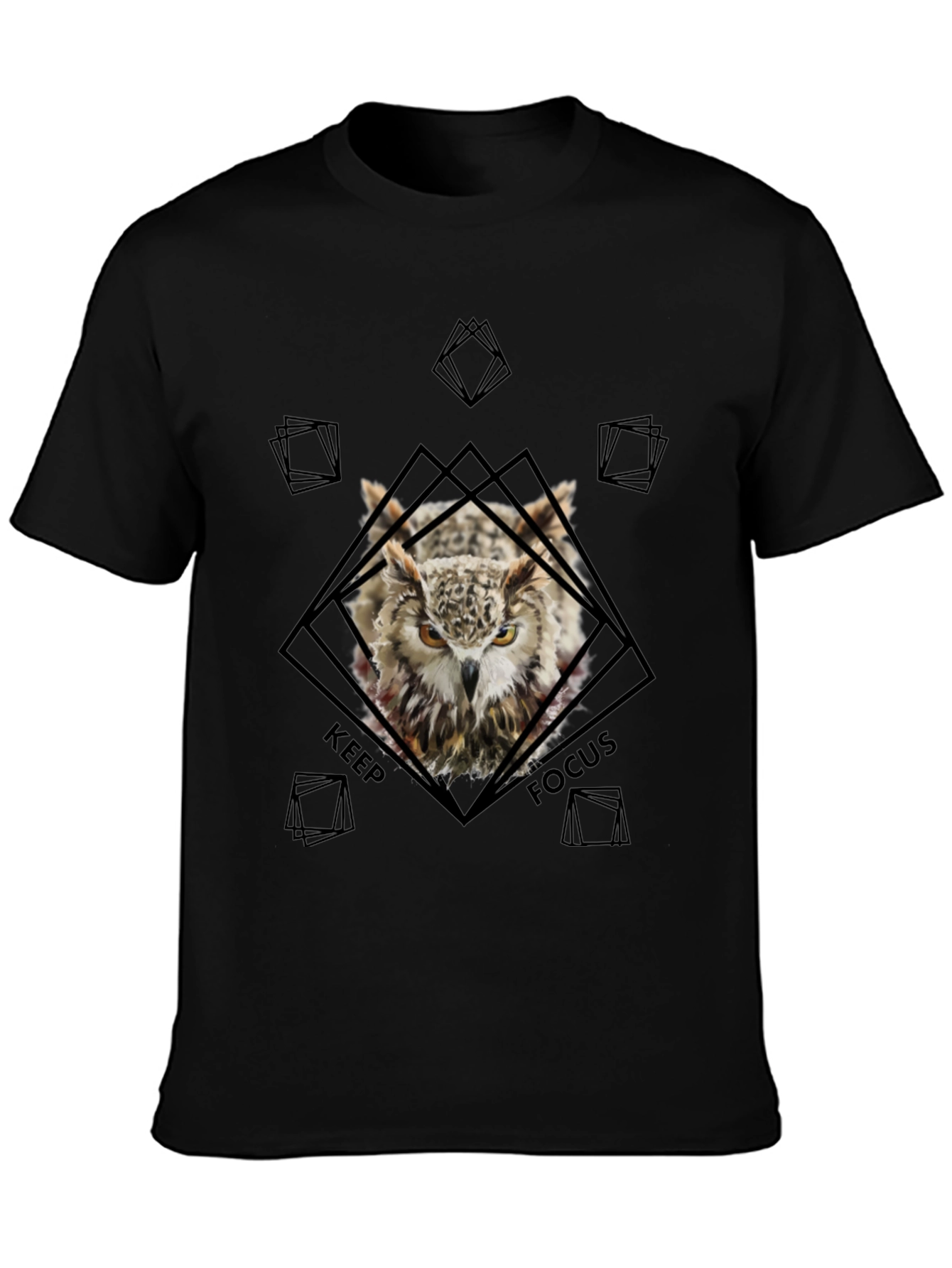 Owl Focus Graphic Tee - Black T-Shirt