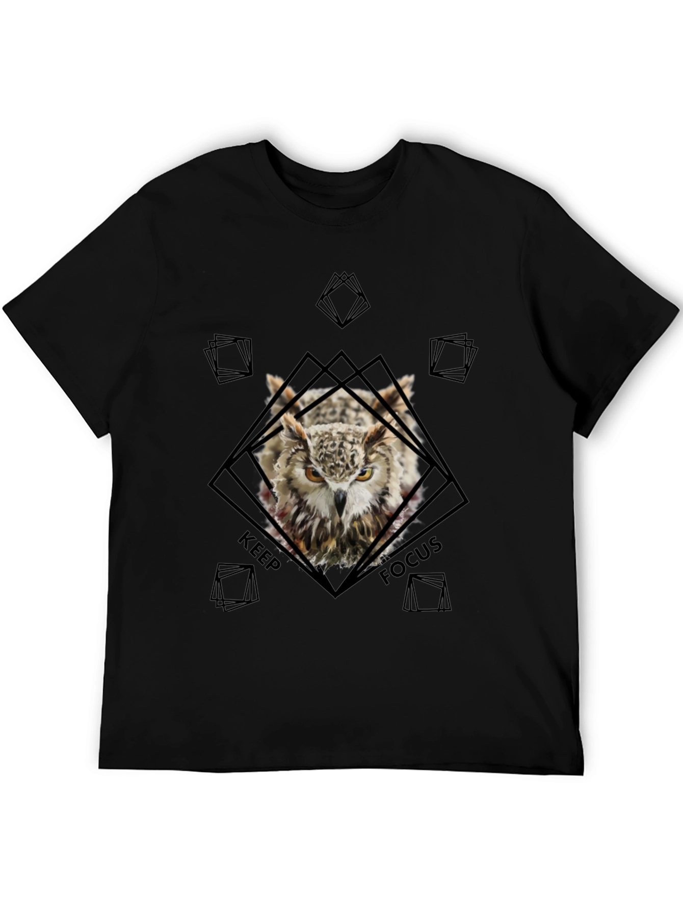 Owl Focus Graphic Tee - Black T-Shirt