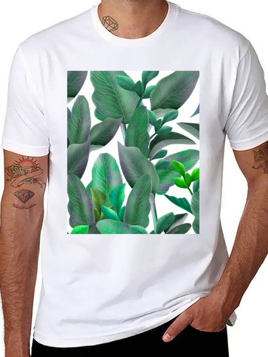 Leaf Print Black Tee