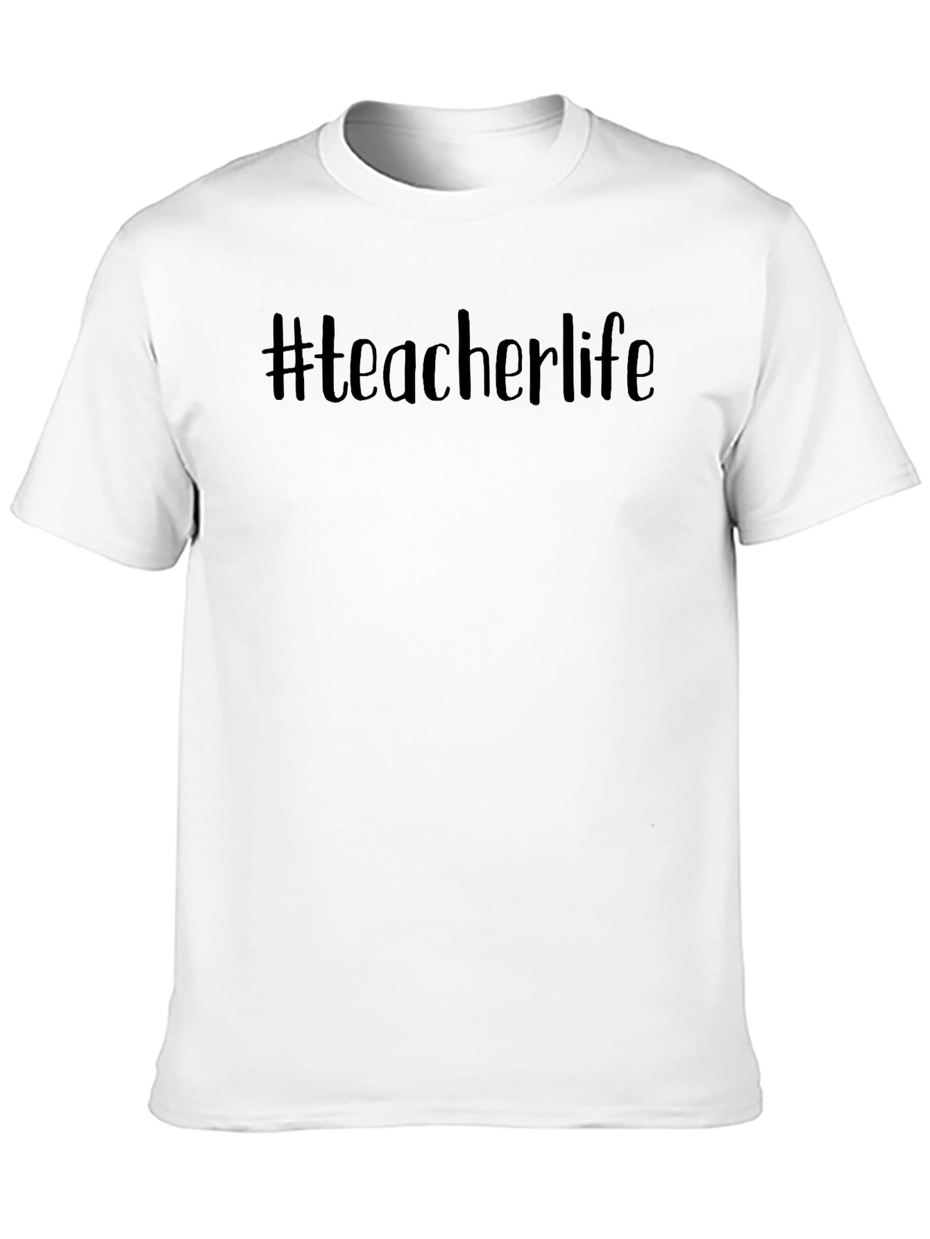 #Teacherlife Graphic T-Shirt - Black Crew Neck Tee