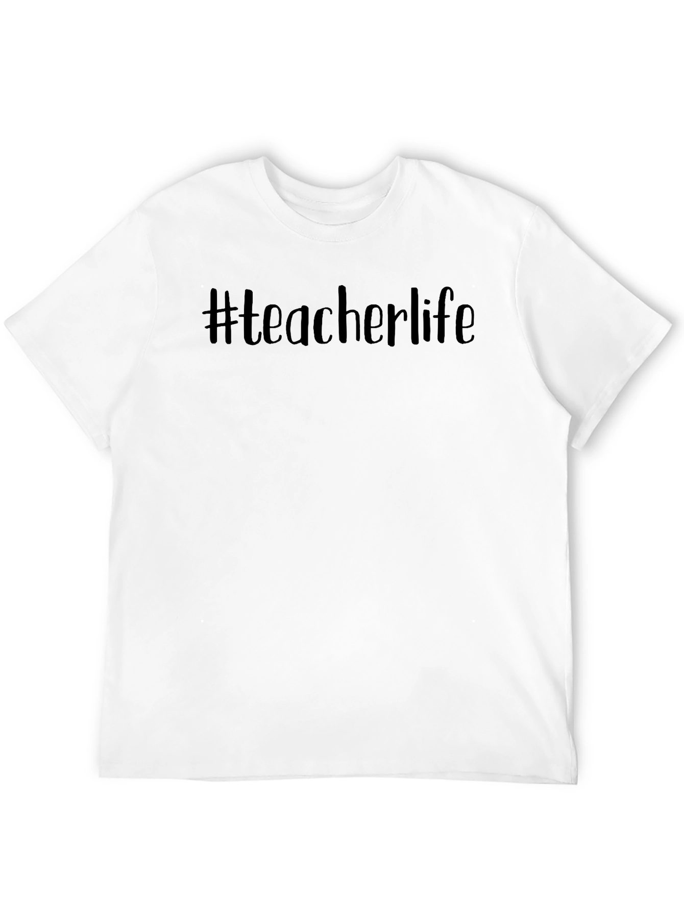 #Teacherlife Graphic T-Shirt - Black Crew Neck Tee