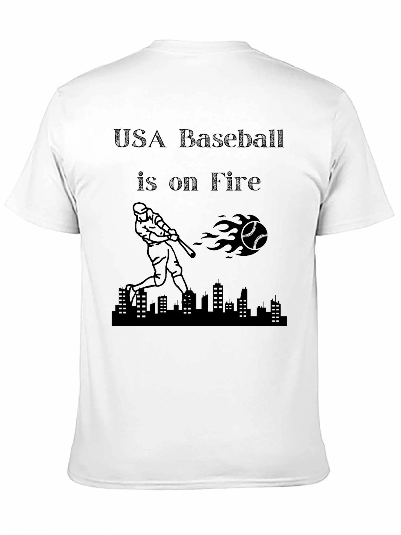 USA Baseball Is On Fire Black T-Shirt