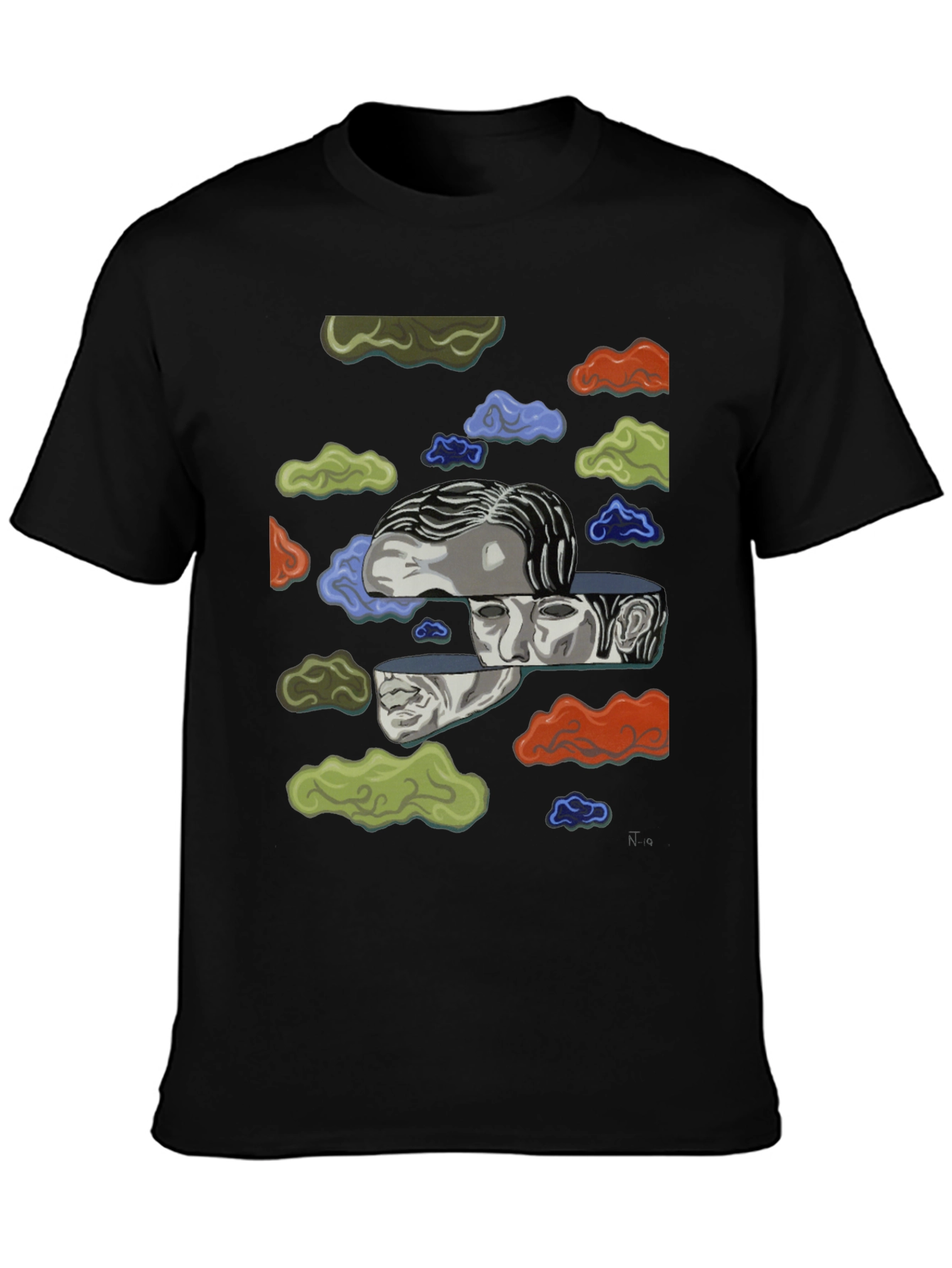Surreal Cloud Face Graphic T-Shirt