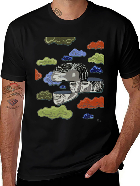 Surreal Cloud Face Graphic T-Shirt