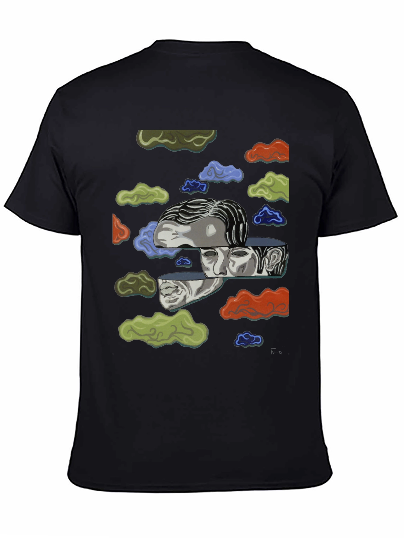 Surreal Cloud Face Graphic T-Shirt