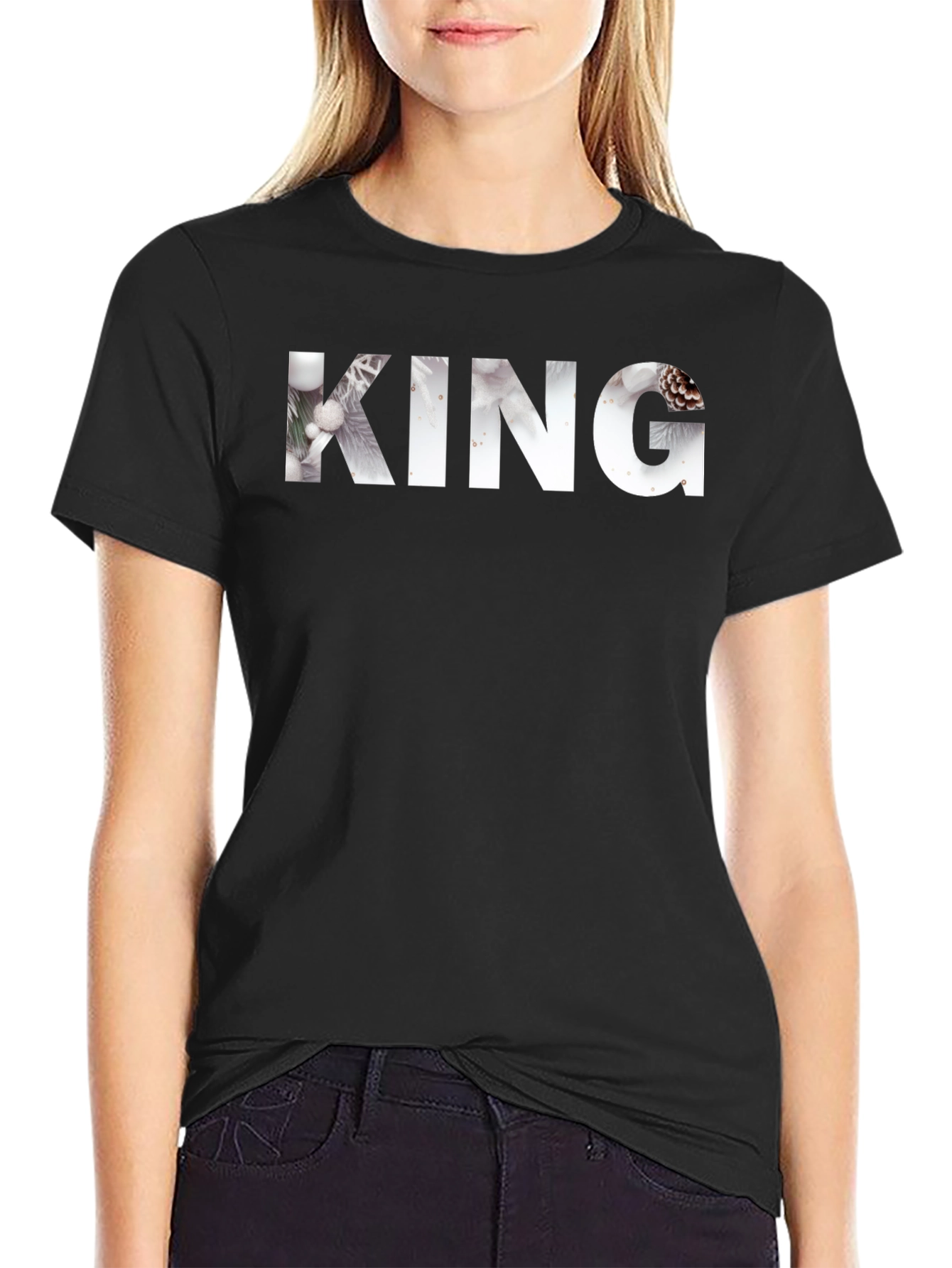 Winter King Graphic T-Shirt - Black
