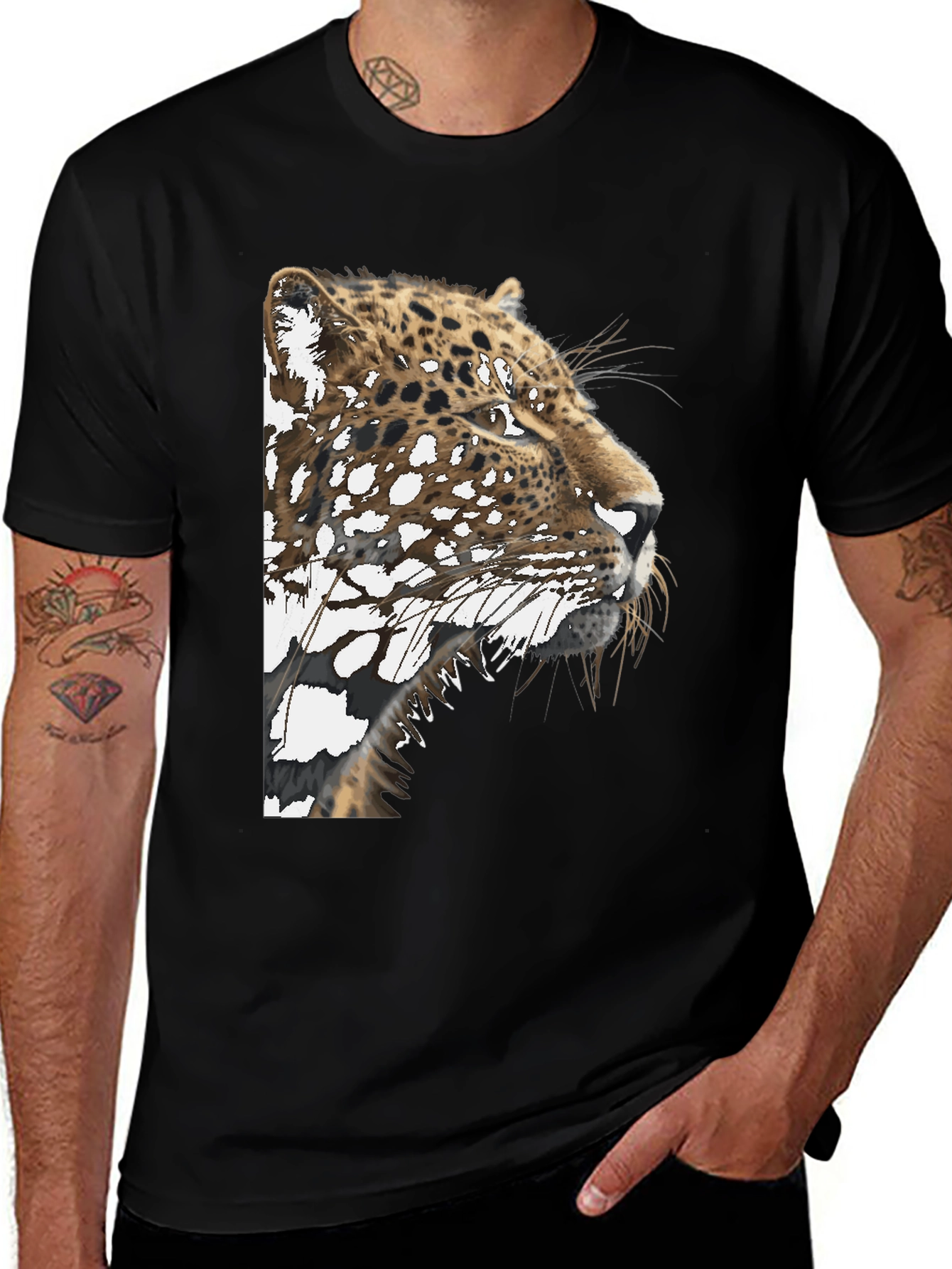 Jaguar Graphic Tee - Stylish Mens Black T-Shirt