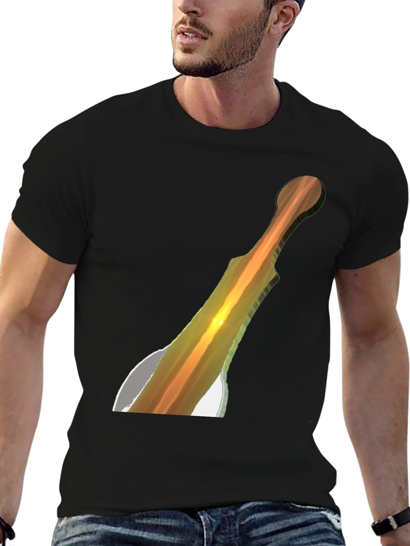 Sci-Fi Sword Graphic Tee - Black