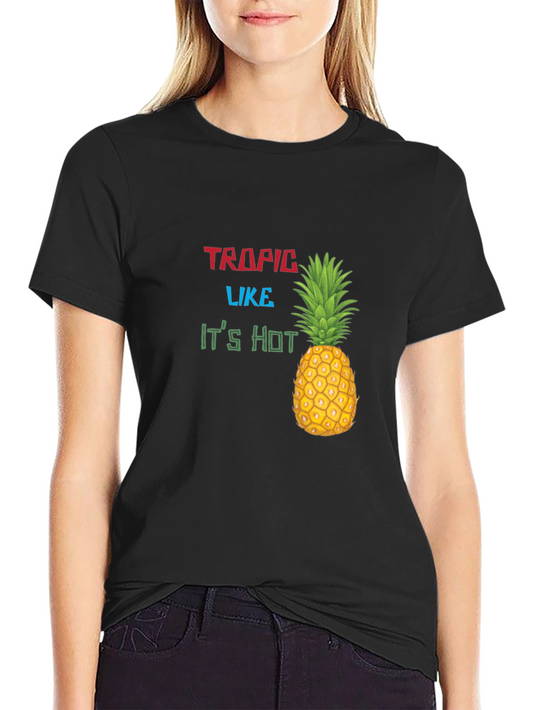 Tropic Like Its Hot Graphic Black T-Shirt