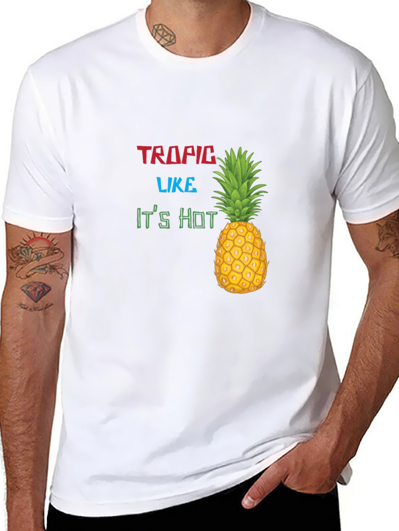 Tropic Like Its Hot Graphic Black T-Shirt