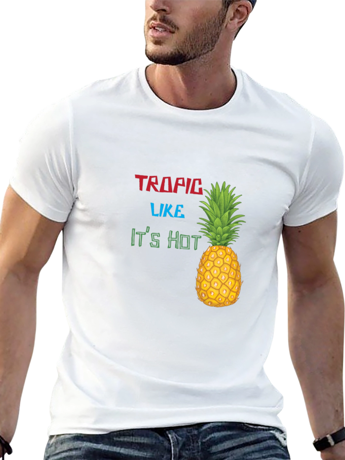 Tropic Like Its Hot Graphic Black T-Shirt