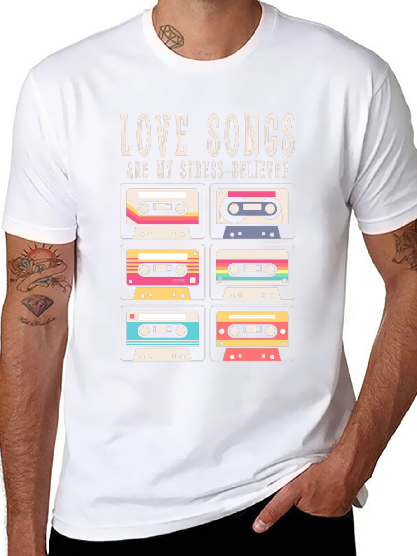Retro Cassette Tape Love Songs T-Shirt