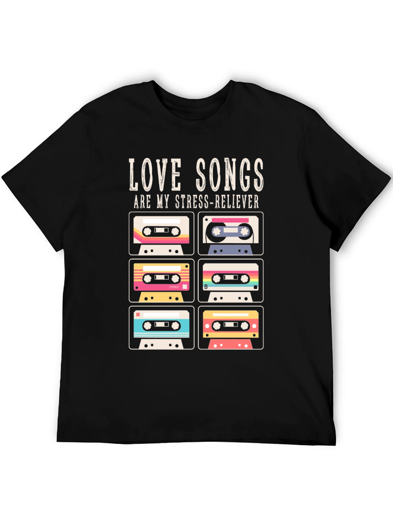 Retro Cassette Tape Love Songs T-Shirt