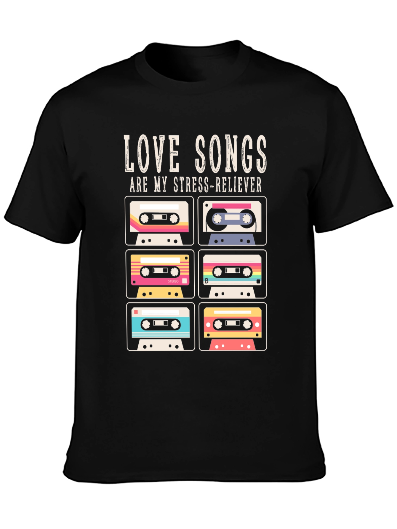 Retro Cassette Tape Love Songs T-Shirt