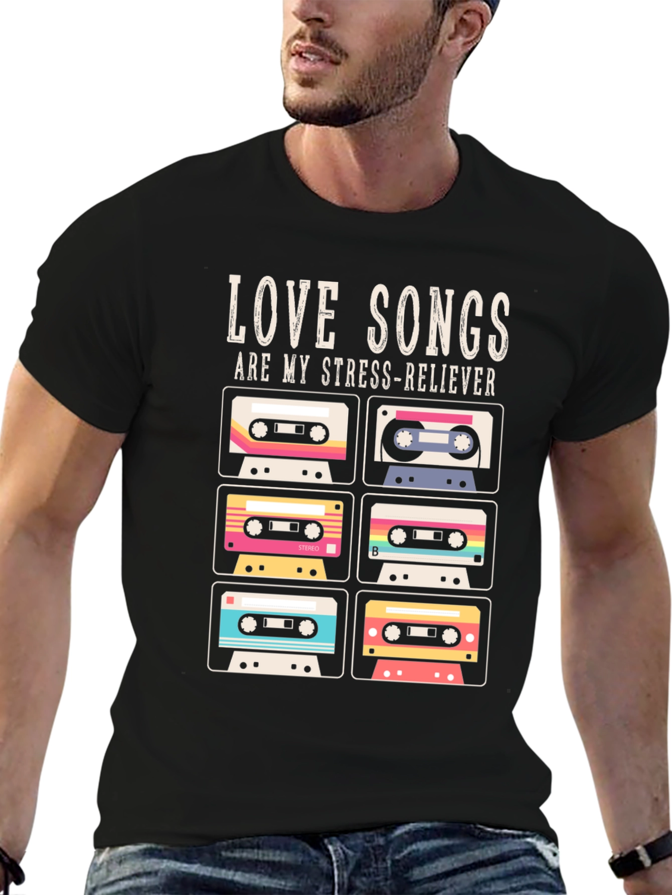 Retro Cassette Tape Love Songs T-Shirt