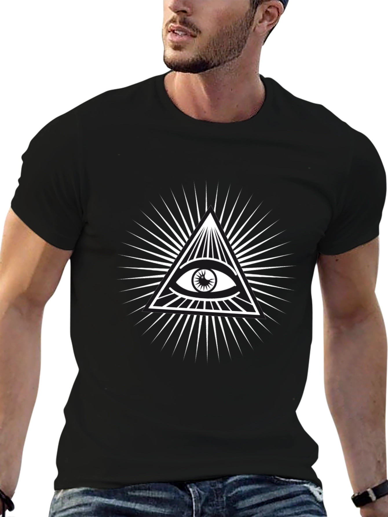 All Seeing Eye Graphic Tee - Black Cotton Blend
