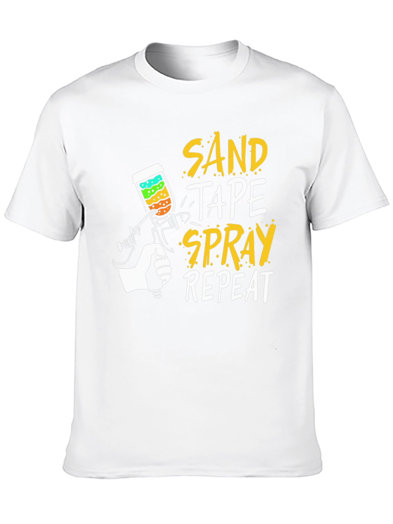 Sand Tape Spray Repeat Graphic Tee - Painters T-Shirt