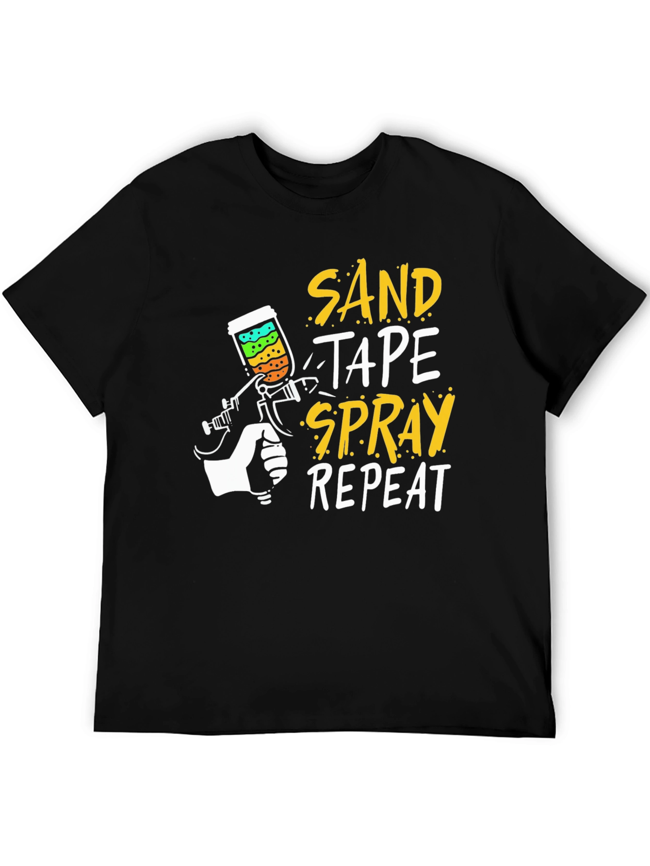 Sand Tape Spray Repeat Graphic Tee - Painters T-Shirt