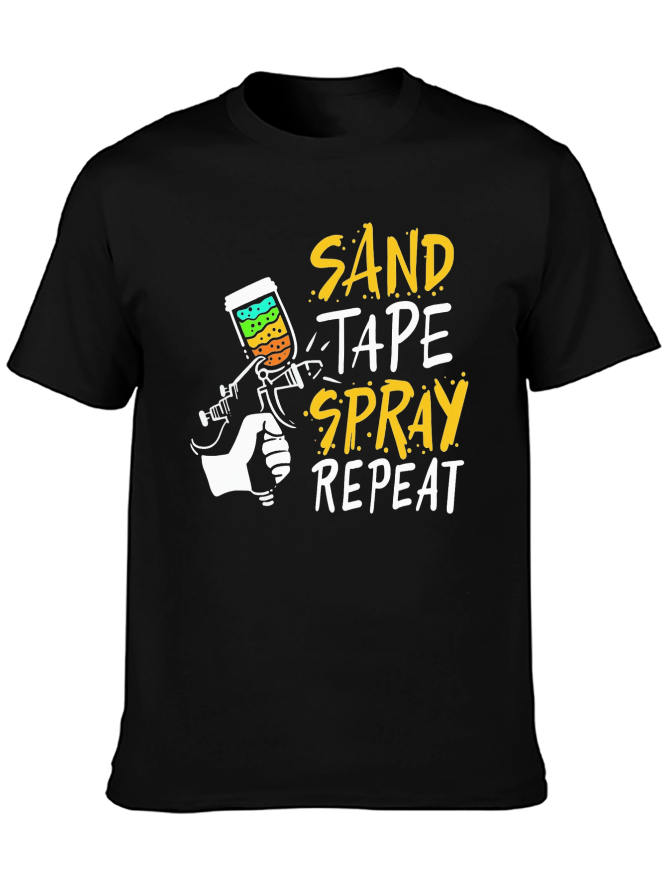 Sand Tape Spray Repeat Graphic Tee - Painters T-Shirt