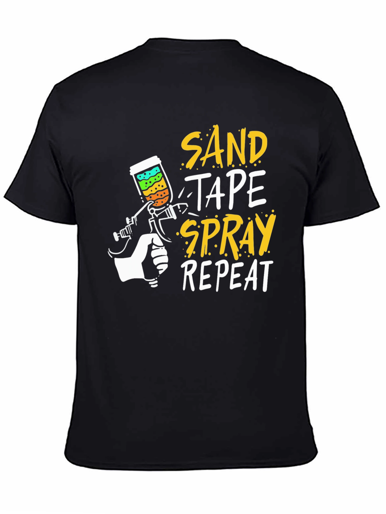 Sand Tape Spray Repeat Graphic Tee - Painters T-Shirt