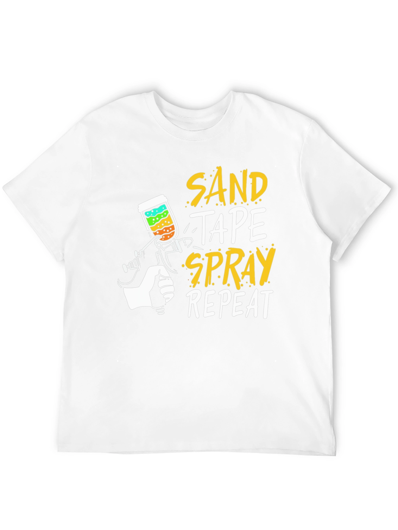 Sand Tape Spray Repeat Graphic Tee - Painters T-Shirt