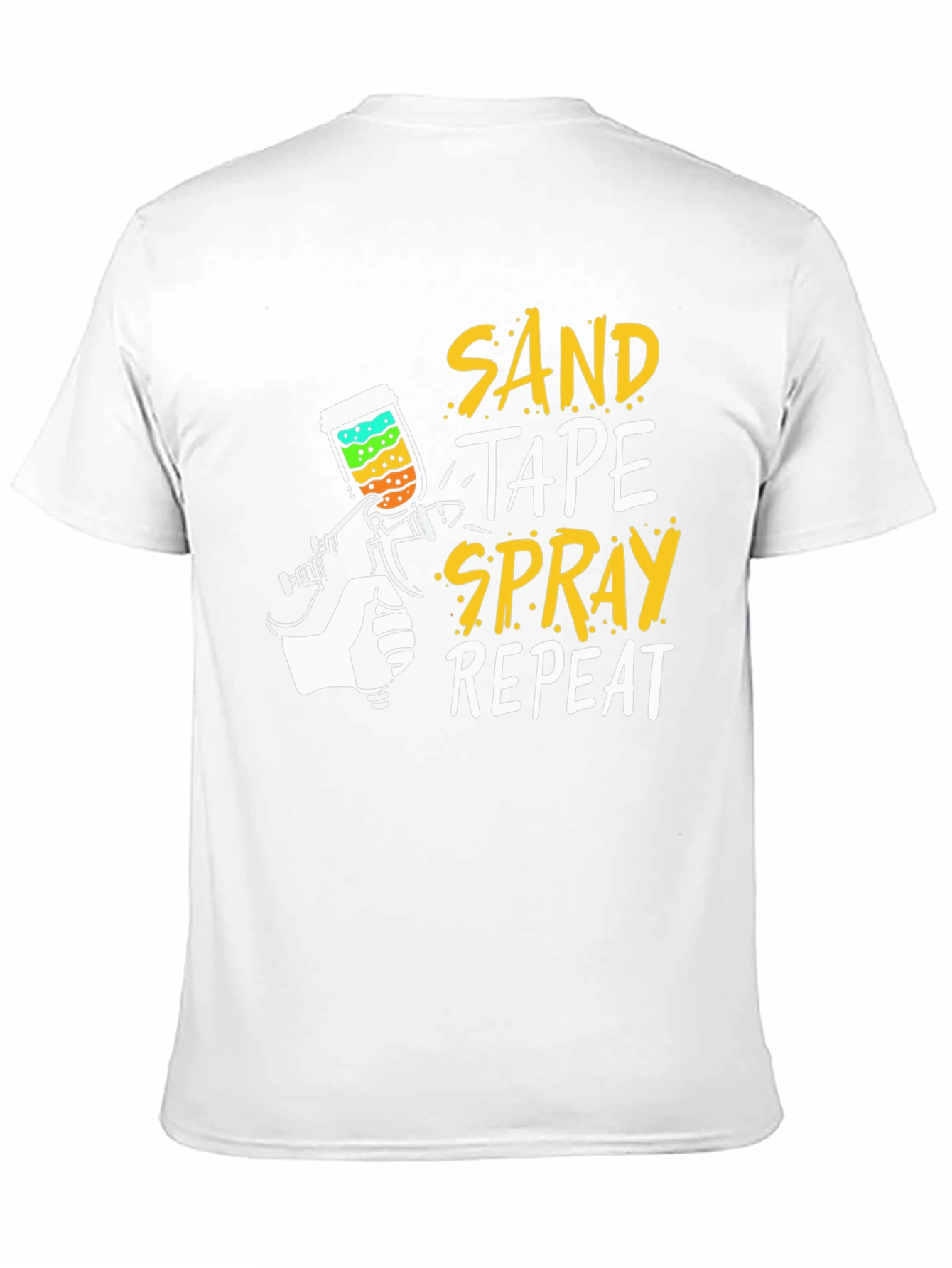Sand Tape Spray Repeat Graphic Tee - Painters T-Shirt