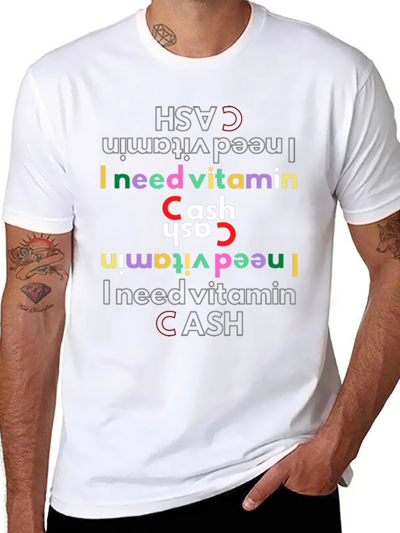 Vitamin Cash Graphic Tee - Stylish Novelty T-Shirt