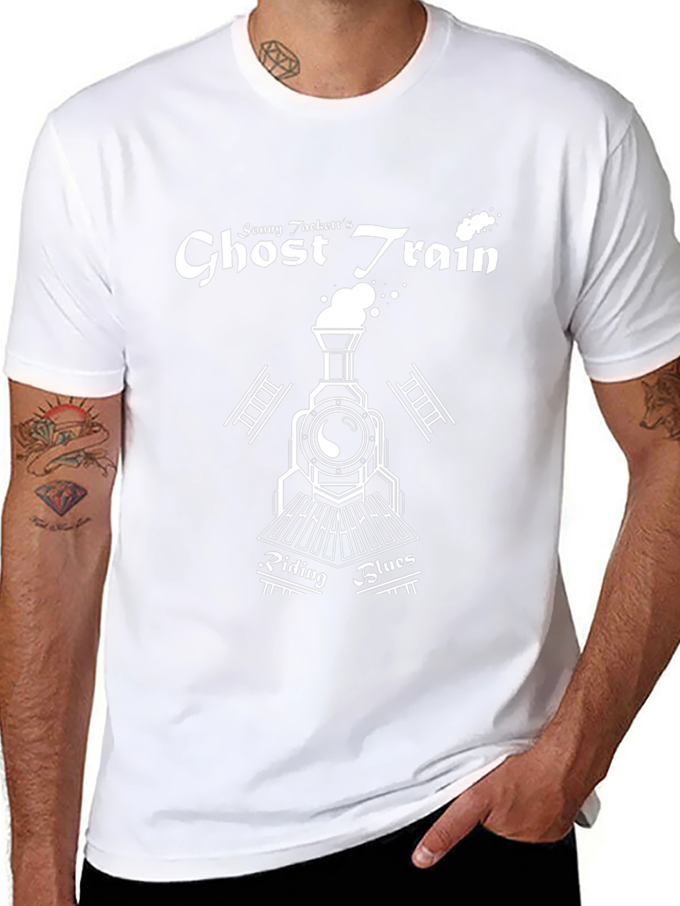 Ghost Train Riding Blues Black T-Shirt