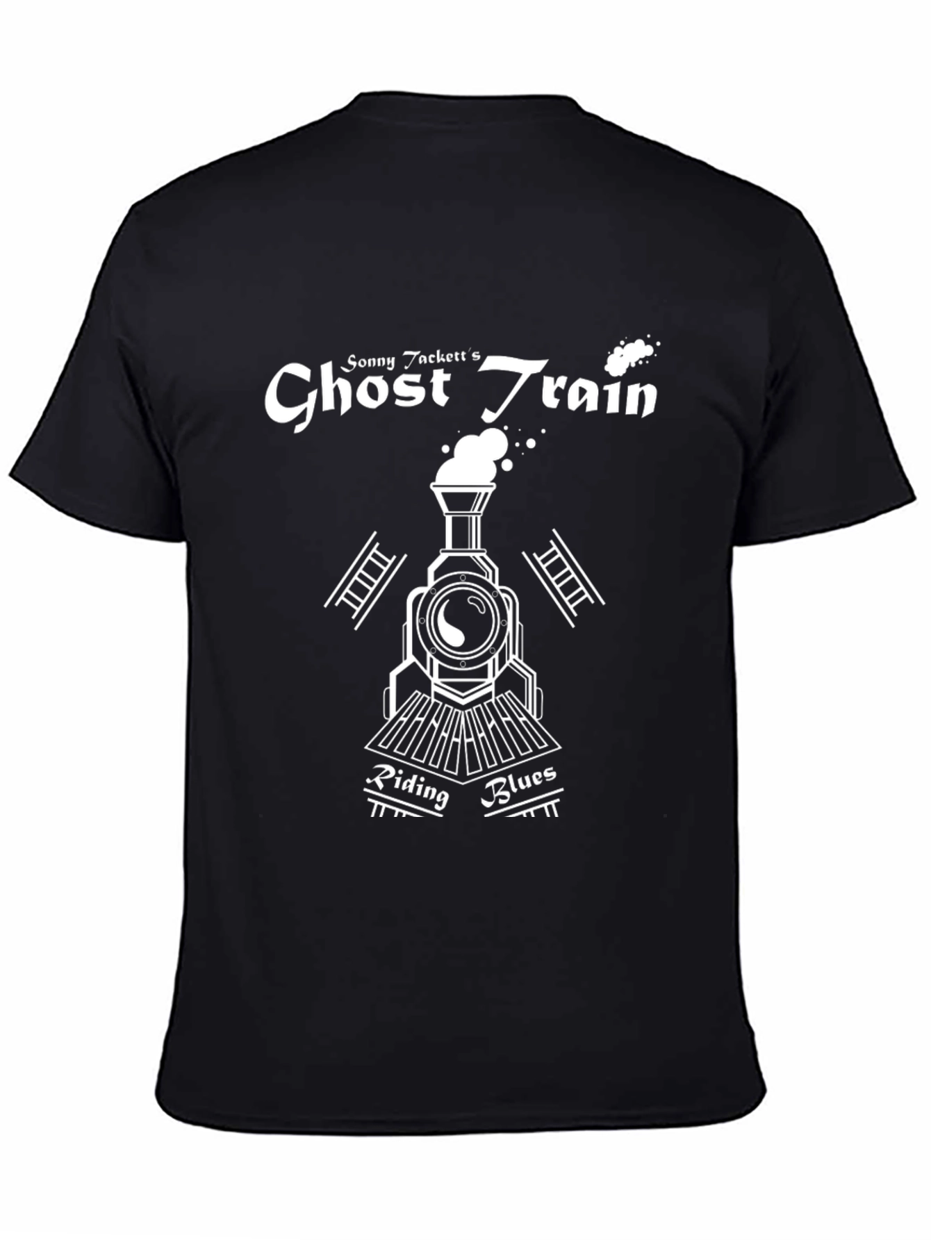 Ghost Train Riding Blues Black T-Shirt