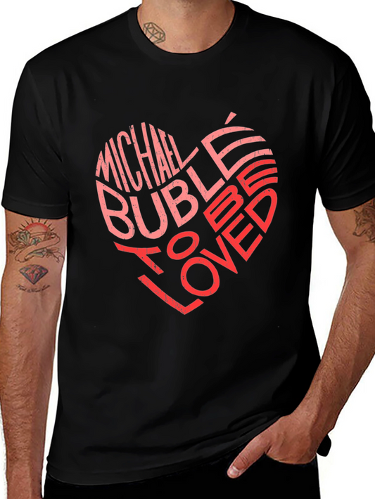 Michael Bublé Heart Graphic Black T-Shirt
