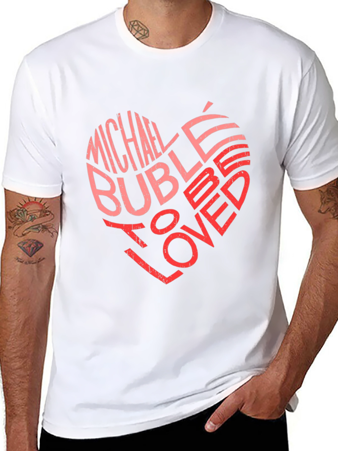 Michael Bublé Heart Graphic Black T-Shirt