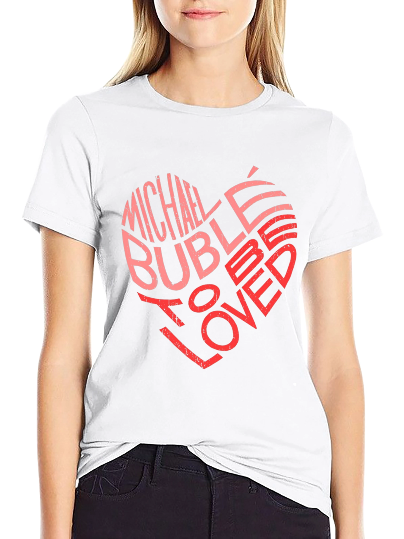 Michael Bublé Heart Graphic Black T-Shirt