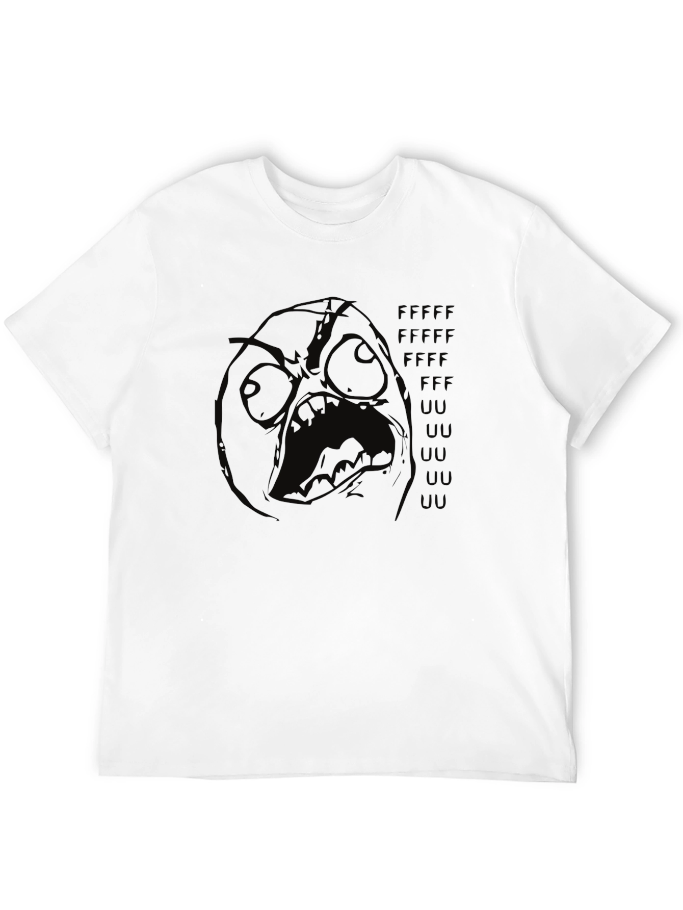 Rage Face Meme T-Shirt - Black Crew Neck