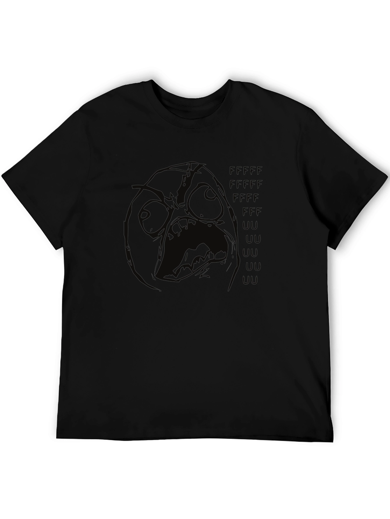 Rage Face Meme T-Shirt - Black Crew Neck