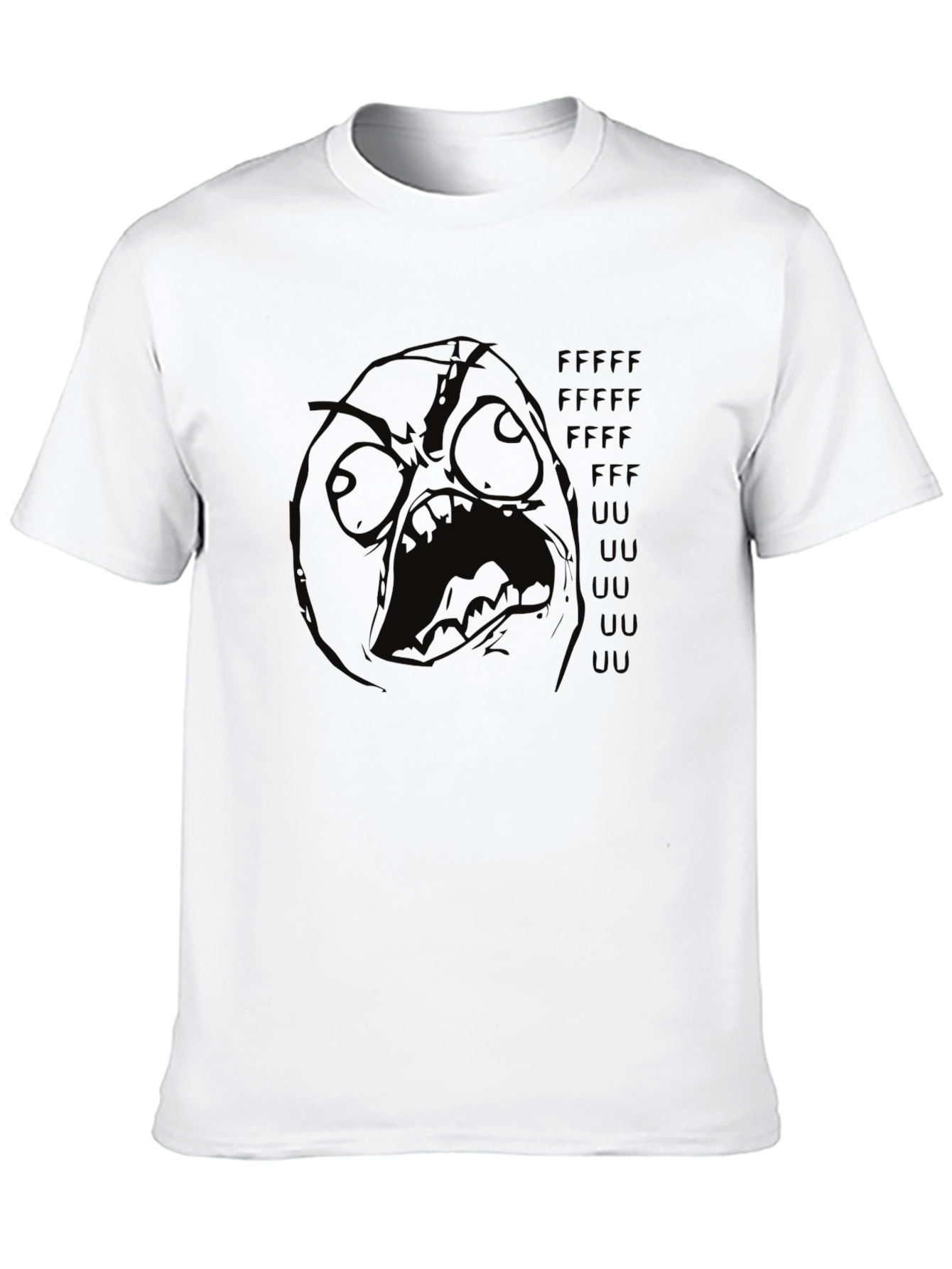 Rage Face Meme T-Shirt - Black Crew Neck