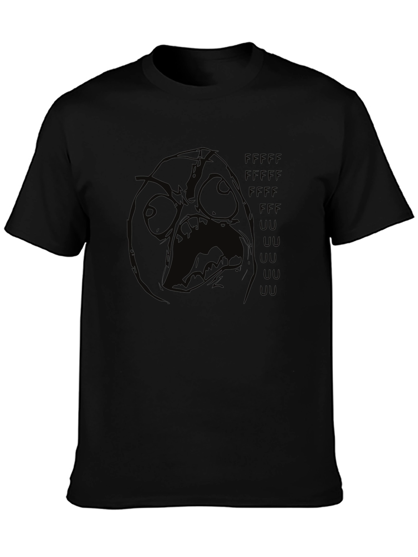 Rage Face Meme T-Shirt - Black Crew Neck