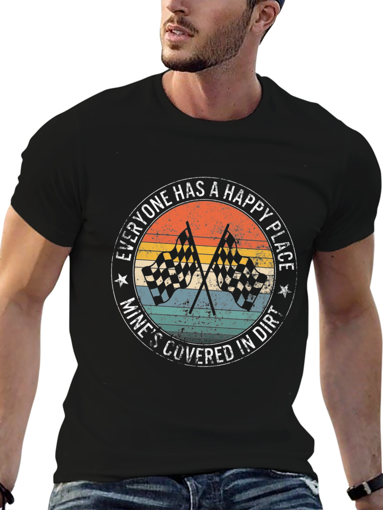 Happy Place Covered in Dirt Racing T-Shirt