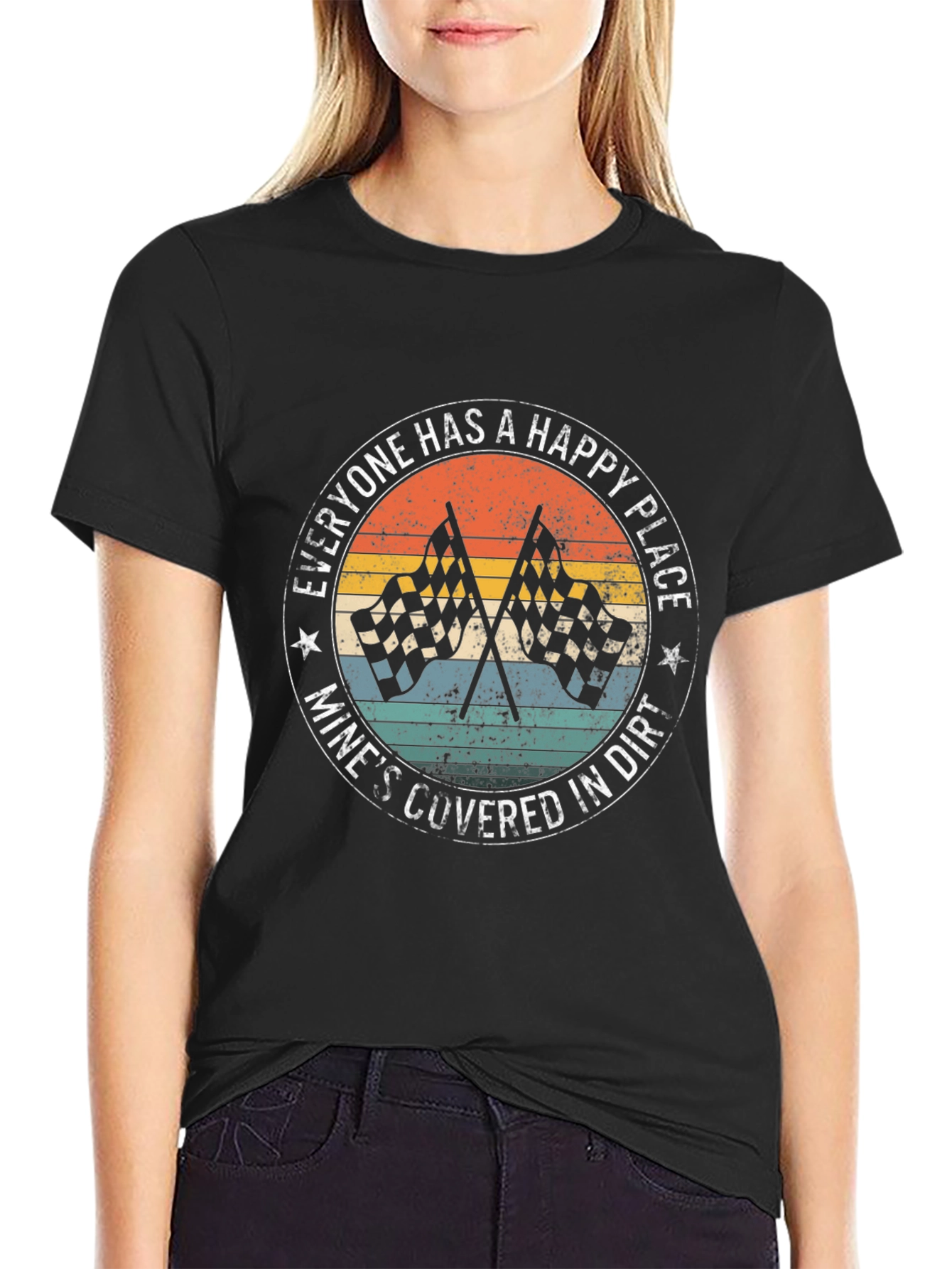 Happy Place Covered in Dirt Racing T-Shirt