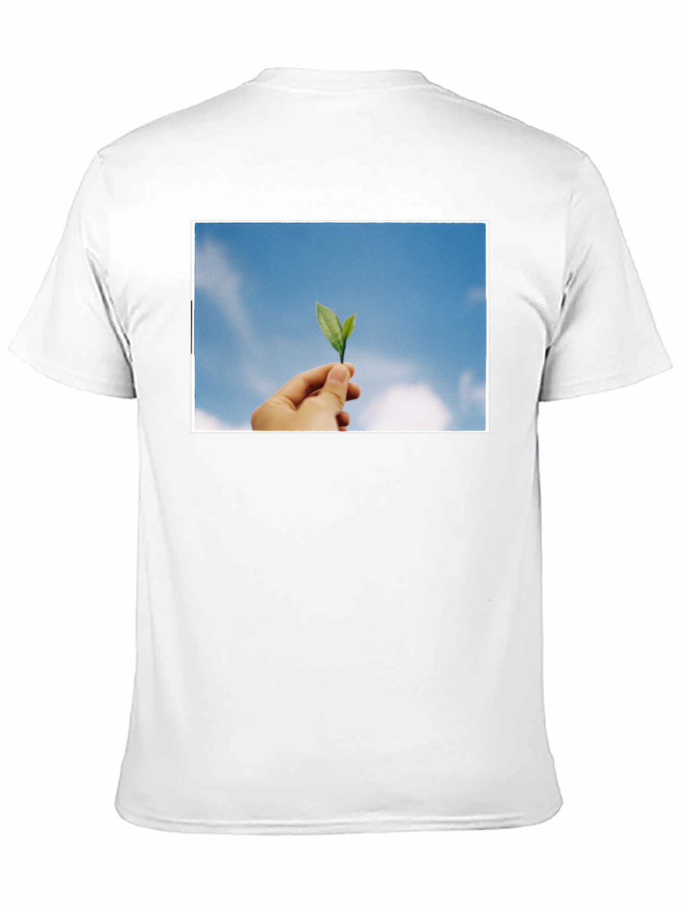 Leaf in Hand Graphic Black T-Shirt