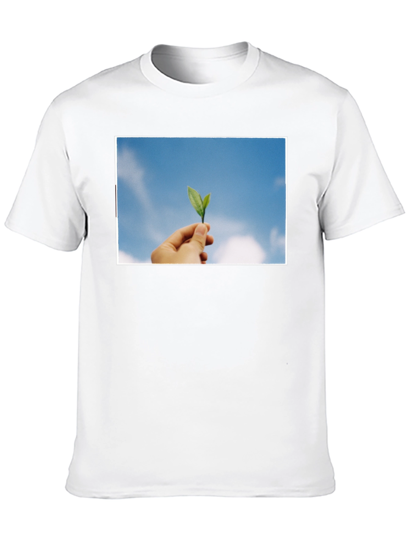 Leaf in Hand Graphic Black T-Shirt