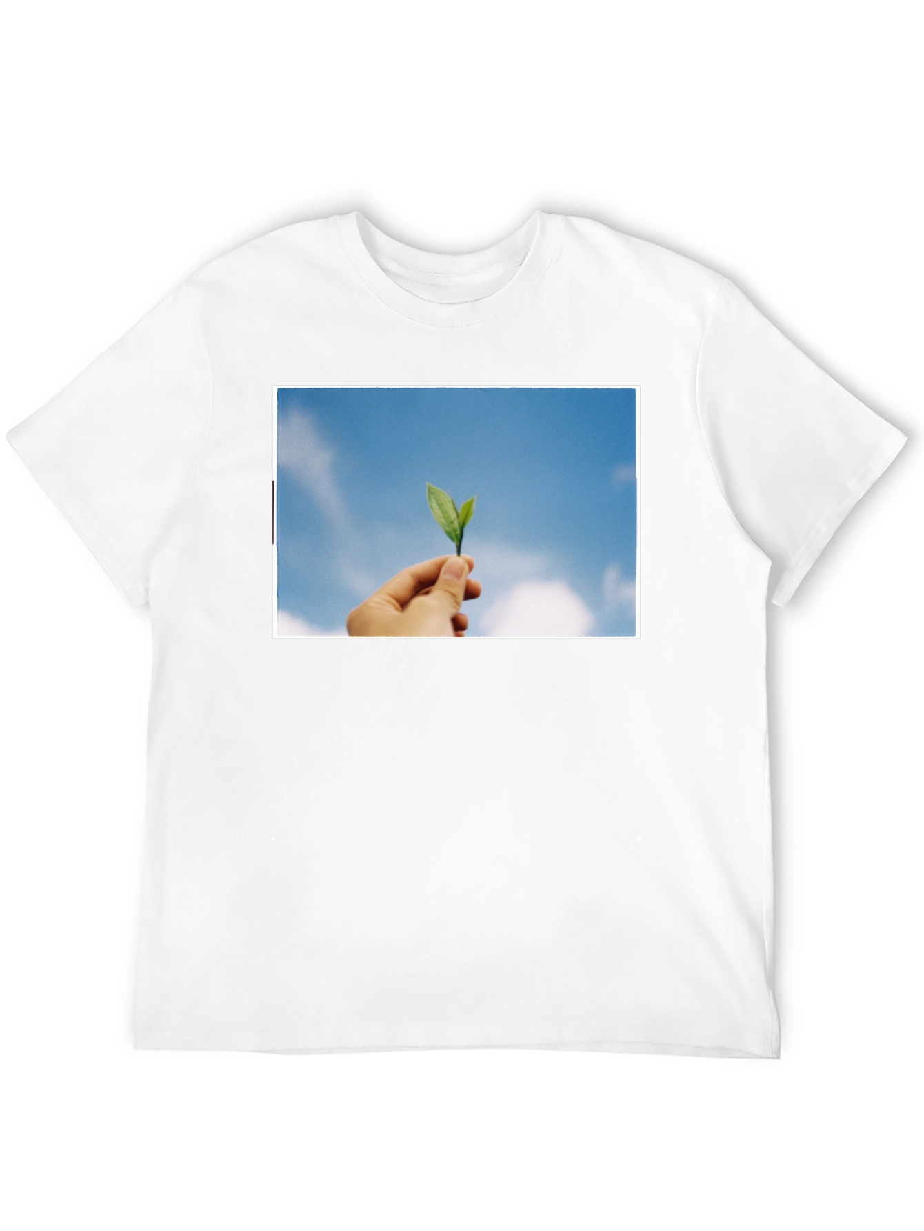 Leaf in Hand Graphic Black T-Shirt